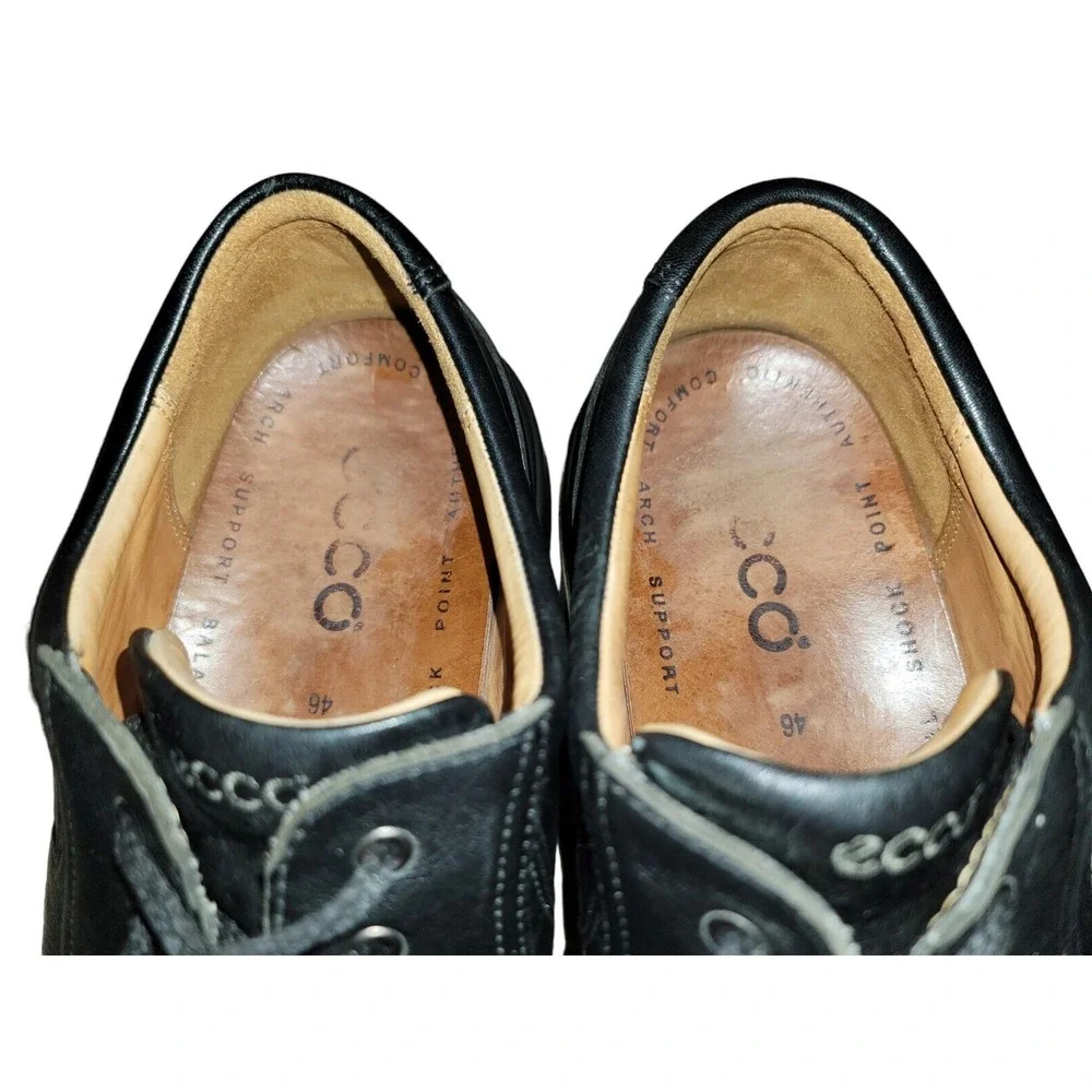 Ecco Mens Hydromax Classic Golf Shoes Black Leather Oxford‎ EU 46 / US 12 - 12.5